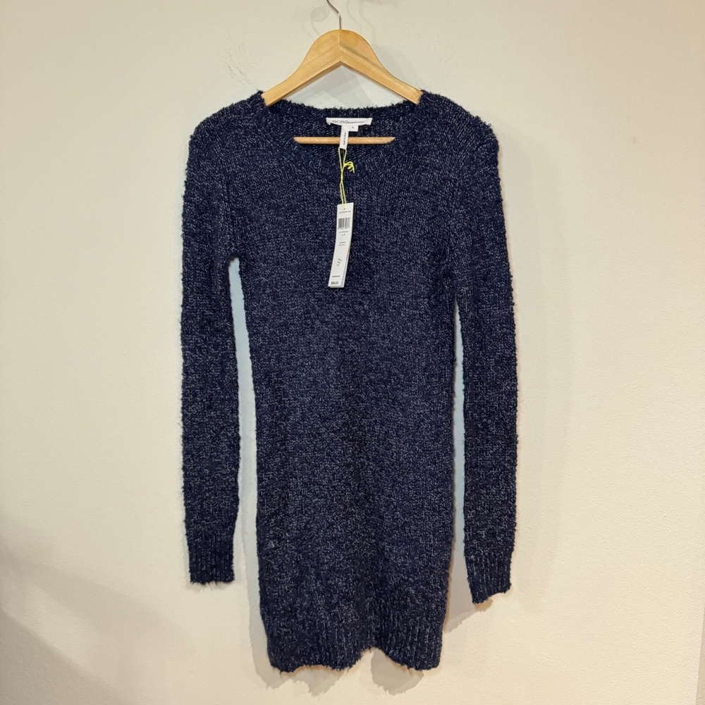 BCBGeneration Sweater Dress Women's SM Blue Long Sleeve Cozy Casual